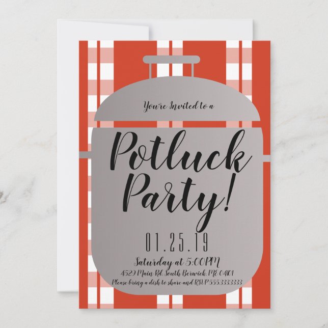 Pot Luck Spagetti Abendessen Italienisches Party Ankündigung (Vorderseite)