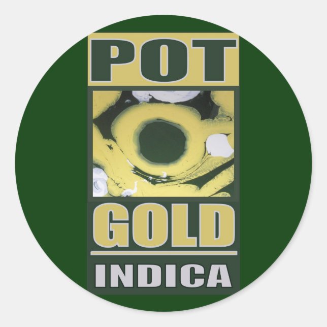 POT O GOLD INDICA RUNDER AUFKLEBER (Vorderseite)