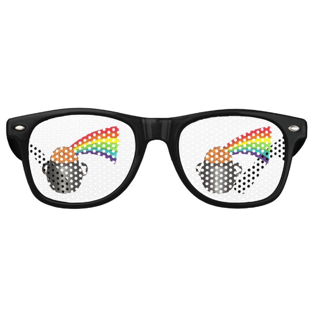 Pot o' Gold Rainbow St. Patrick's Day Gastgeschenk Sonnenbrille (Vorderseite)