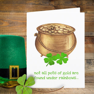 Pot of Gold Clover Funny St Patricks Day Card Ankündigung