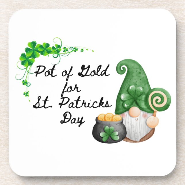 Pot of Gold for St Patricks Day on a  Getränkeuntersetzer (Vorderseite)