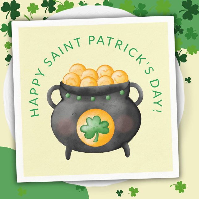 Pot of Gold Happy Saint Patrick's Day Serviette (Von Creator hochgeladen)
