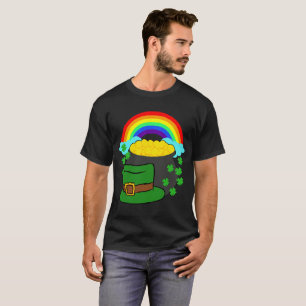Pot of Gold Hat Regenbogen Clover St Patricks Day  T-Shirt