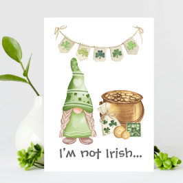 Pot of Gold Kokett Gnome Funny St Patrick Day Card Ankündigung