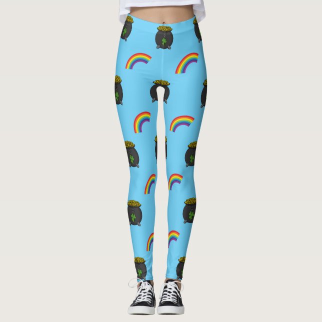 Pot of Gold Rainbow Cartoon Leggings (Vorderseite)