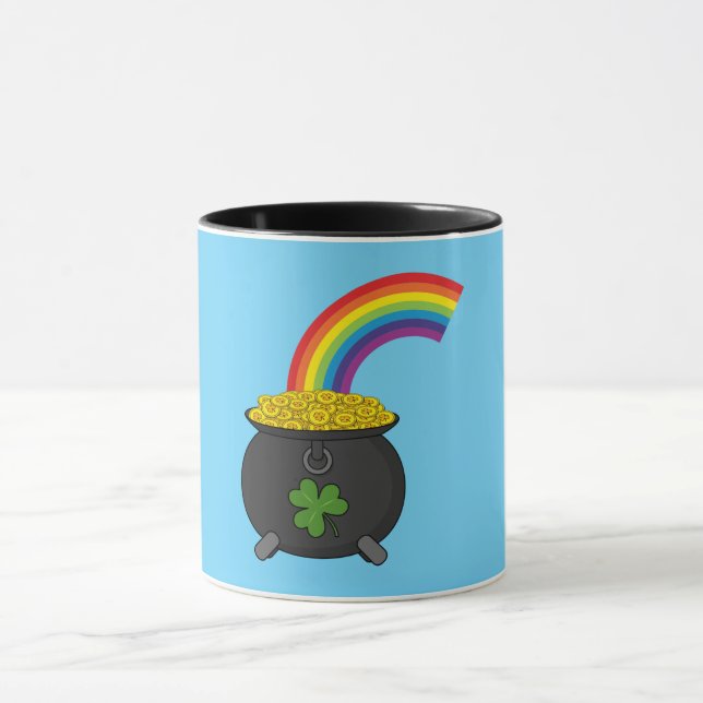 Pot of Gold Rainbow Cartoon Tasse (Zentrum)