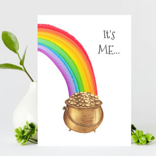 Pot of Gold Rainbow Funny St Patricks Day Card Ankündigung