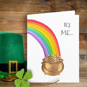 Pot of Gold Rainbow Funny St Patricks Day Card Ankündigung