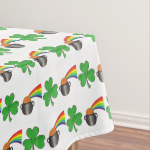 Pot of Gold Rainbow Kleeblatt Luck St Patrick's Da Tischdecke
