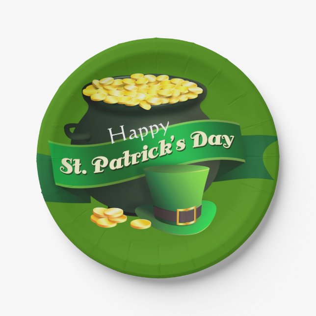 Pot of Gold St Patrick's Day Pappteller (Vorderseite)