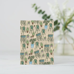 Pot-Pflanze-Muster Postkarte