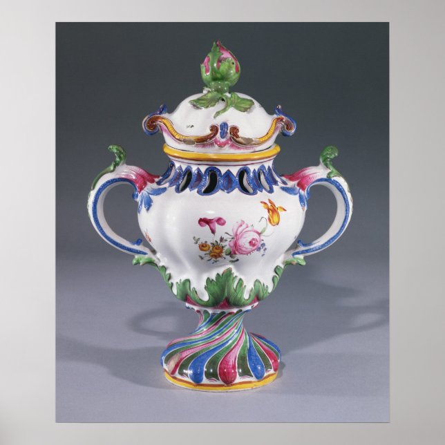 Pot-pourri Vase aus Straßburg, c.1754-60 Poster (Vorne)