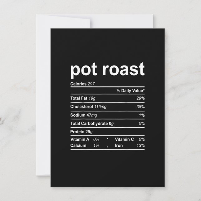 Pot Roast Nutrition Facts Funny Erntedank Chris Einladung (Vorderseite)