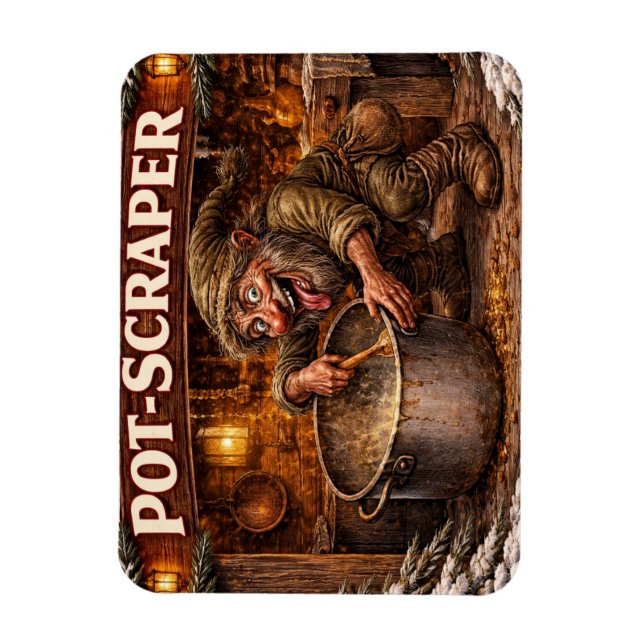 Pot Scraper Icelandic Yule Lad  Magnet (Vertikal)