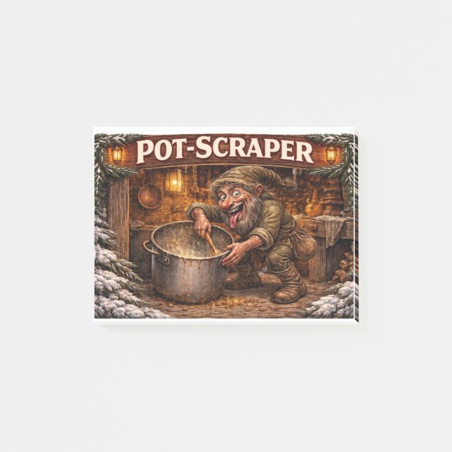 Pot Scraper Icelandic Yule Lad  Post-it Klebezettel (Vorderseite)