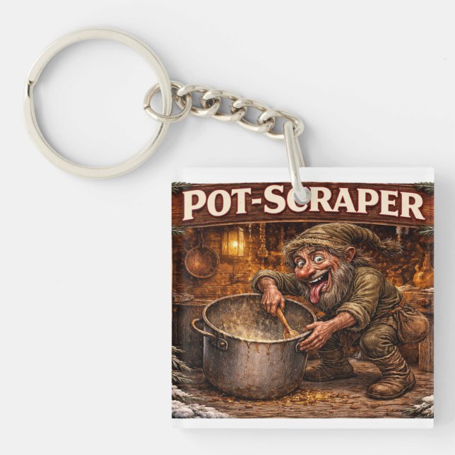 Pot Scraper Icelandic Yule Lad  Schlüsselanhänger (Vorderseite)