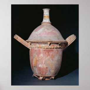 Pot with a scene of women bathing poster