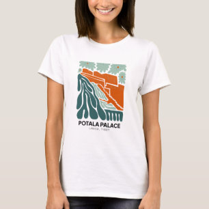Potala-Palast Lhasa Tibet abstrakt Reise floral T-Shirt