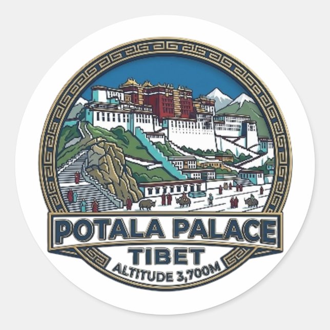 POTALA PALAST RUNDER AUFKLEBER (Vorderseite)