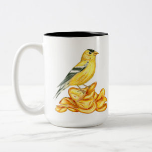 Potato Chip Bird American Goldfinch Illustration Zweifarbige Tasse