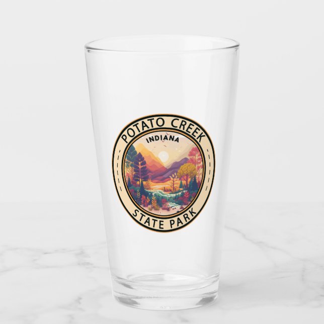 Potato Creek Staat Park Indiana Emblem Glas (Vorderseite)