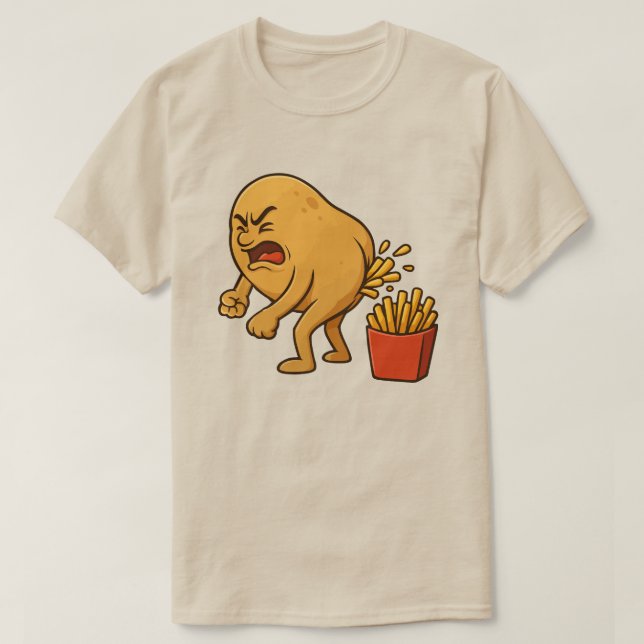 Potato Kackend Französisch Fries l Funny French Fr T-Shirt (Design vorne)