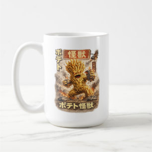 Potato Kaiju – Retro japanisches Monsterplakat Kaffeetasse