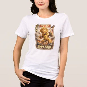 Potato Kaiju – Retro-Japanisches Monsterplakat Tri-Blend Shirt