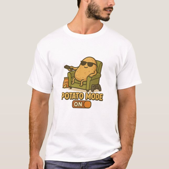 Potato Mode – Lazy Life Activated T-Shirt (Vorderseite)