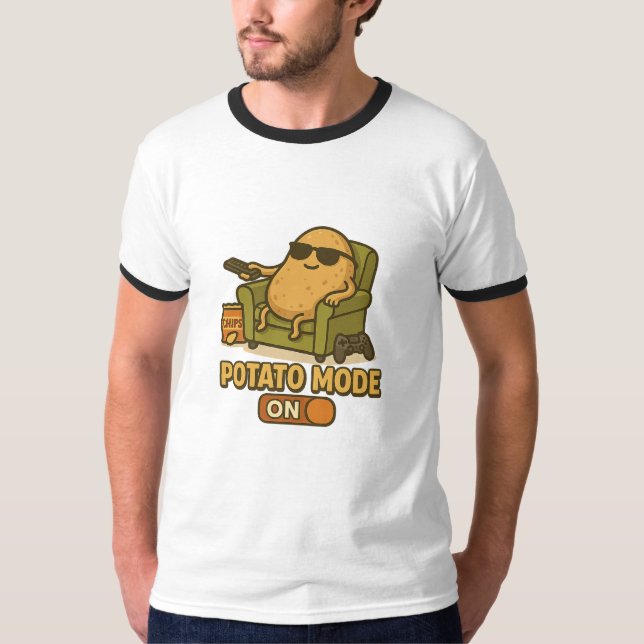 Potato Mode – Lazy Life Activated T-Shirt (Vorderseite)
