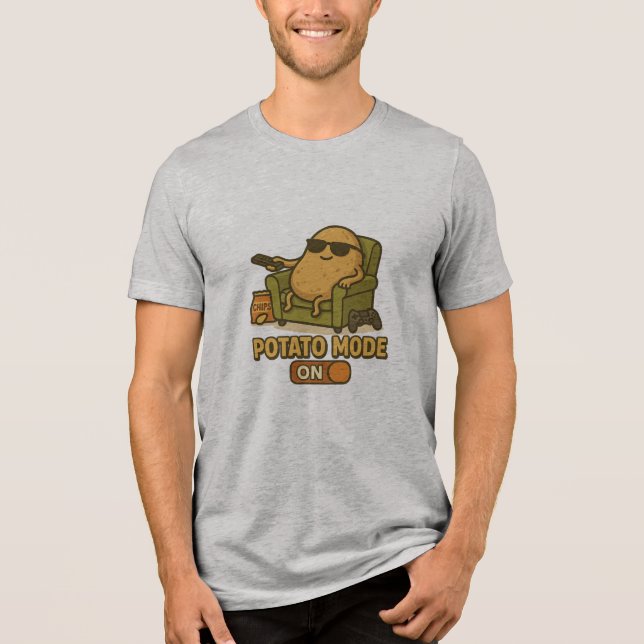 Potato Mode – Lazy Life Activated Tri-Blend Shirt (Vorderseite)