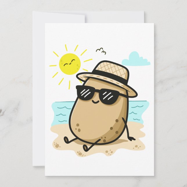 Potato On The Beach Summer Vibes Dankeskarte (Vorderseite)
