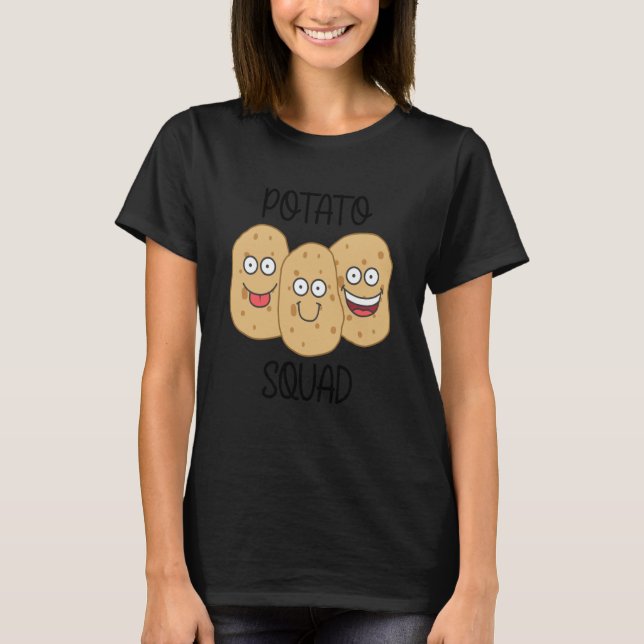 Potato Squad Ironic Saying Healthy Cooking Potatoe T-Shirt (Vorderseite)