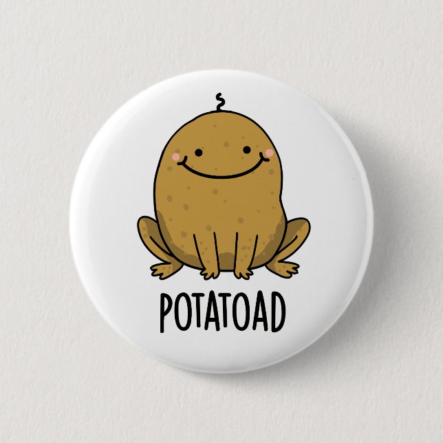 Potatoad Funny Potato Toad Puff Button (Vorderseite)