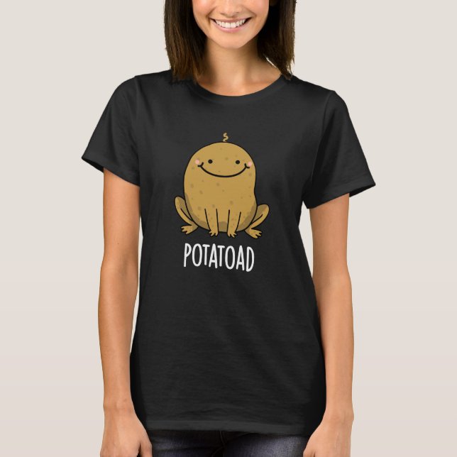 Potatoad Funny Potato Toad Puff Dark BG T-Shirt (Vorderseite)