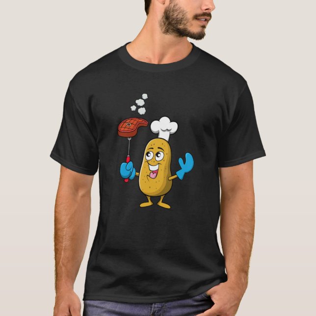 Potatoe Barbecue Steak Summer Hobby Chef T-Shirt (Vorderseite)