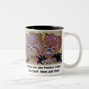 Potatoe Chip Yorkies Zweifarbige Tasse
