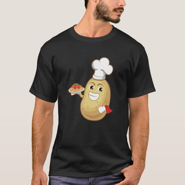 Potatoe Serving Spaghetti Restaurant Hobby Chef T-Shirt (Vorderseite)