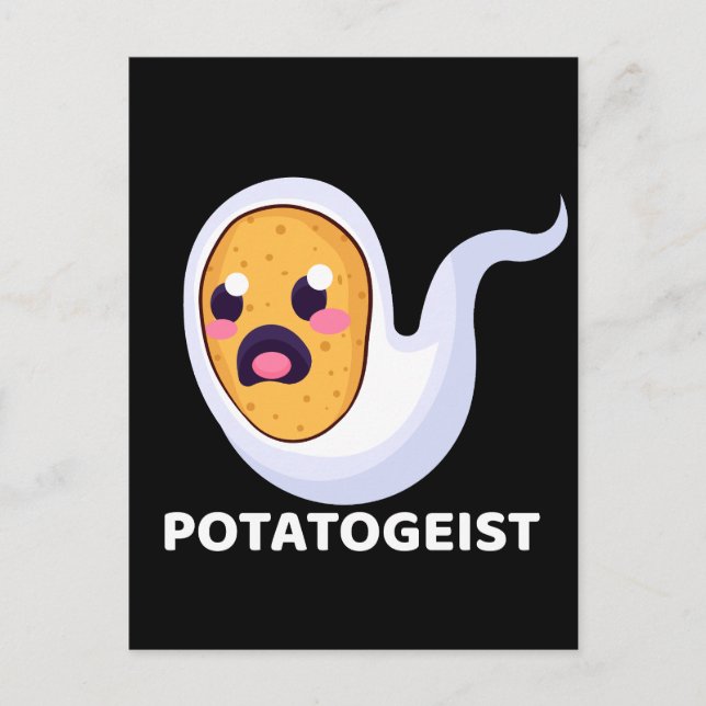 Potatogeist Spooky Spud Potato - Niedliches Hallow Postkarte (Vorderseite)
