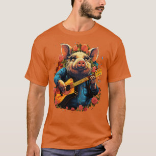 PotBellied Pig Gitarre spielen T-Shirt