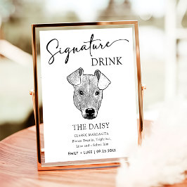 Potcake Hund Hochzeit Signature Drink Zeichen Poster