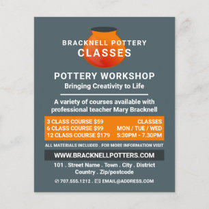 Potdesign, Töpferklassen, Potter Flyer