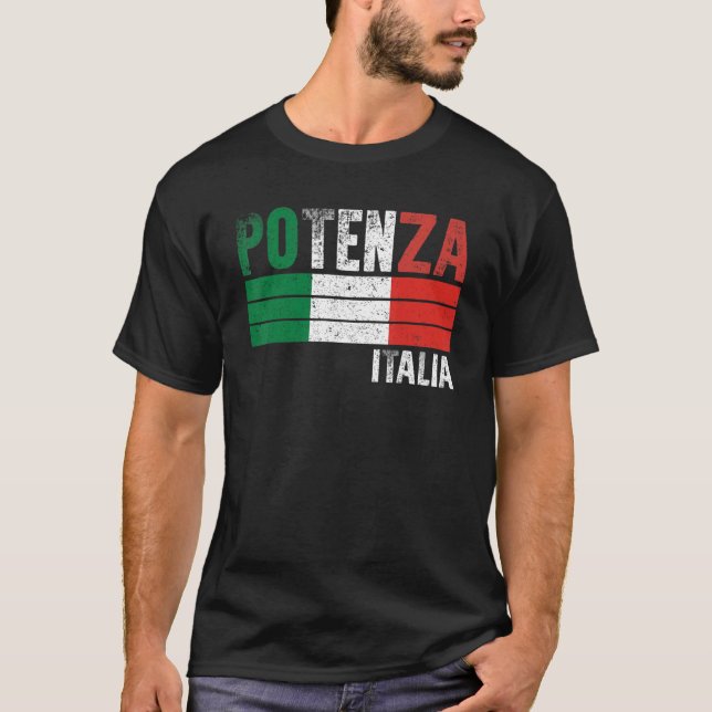 Potenza Italia Italia Flag Italienische Männer Fra T-Shirt (Vorderseite)