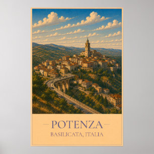 Potenza, Italien – Vintage-Reiseposter Poster