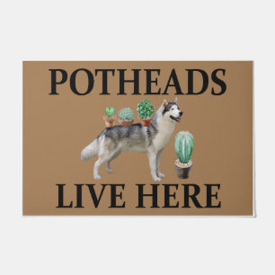 Potheads leben hier, Dog Gift Lover Husky Fußmatte