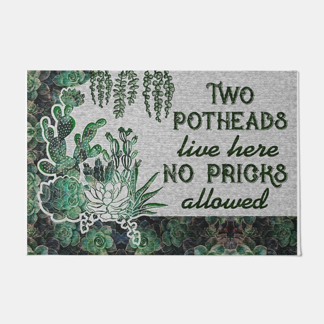 Potheads leben hier Türmatte, Gärtnerfreunde Fußmatte (Vorderseite)