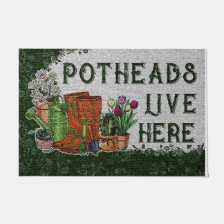 Potheads Live Here Mat, Pflanze Retro Vibes Fußmatte