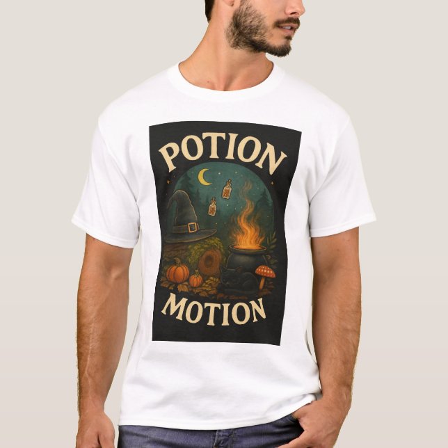 “Potion Motion” – Whimsical Witchy Halloween  T-Shirt (Vorderseite)