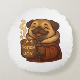 Potion of Joy Pug Pillow | Cute Cozy Christmas Dog Rundes Kissen