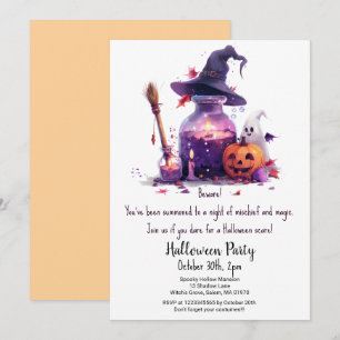 Potions Pumpkin Ghost Hexenhut Halloween-Party Einladung